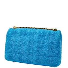 バーバリー TBロゴ ローラ チェーン ショルダーバッグ ブルー パイル レディース BURBERRY 【中古】