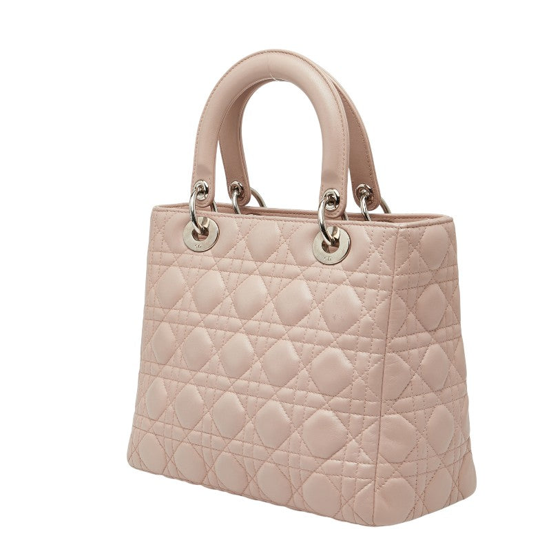 ディオール カナージュ レディディオール ハンドバッグ ショルダーバッグ 2WAY ピンク ラムスキン レディース Dior 【中古】