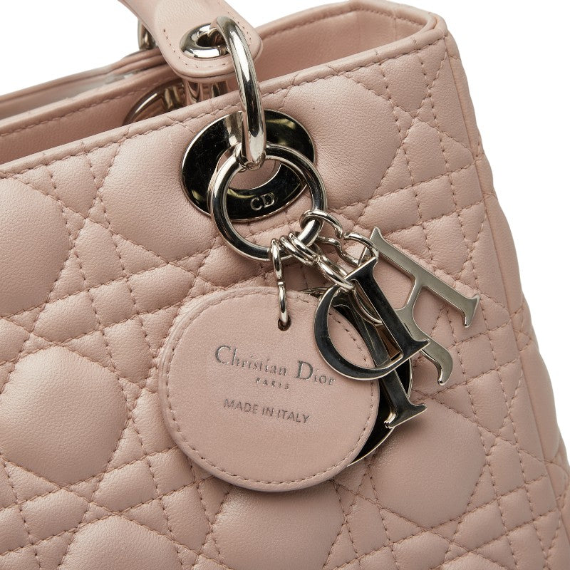 ディオール カナージュ レディディオール ハンドバッグ ショルダーバッグ 2WAY ピンク ラムスキン レディース Dior 【中古】