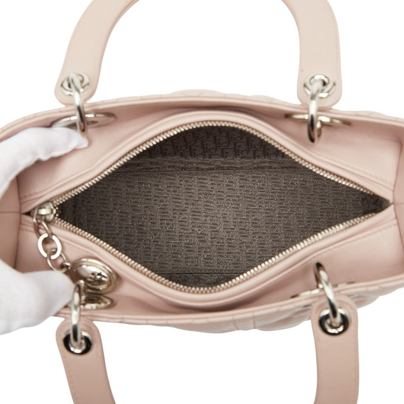 ディオール カナージュ レディディオール ハンドバッグ ショルダーバッグ 2WAY ピンク ラムスキン レディース Dior 【中古】