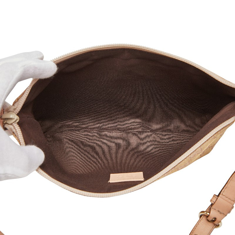 グッチ GGキャンバス ハンドバッグ ワンショルダーバッグ 190393 ベージュ キャンバス レザー レディース GUCCI 【中古】