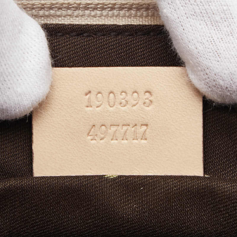 グッチ GGキャンバス ハンドバッグ ワンショルダーバッグ 190393 ベージュ キャンバス レザー レディース GUCCI 【中古】
