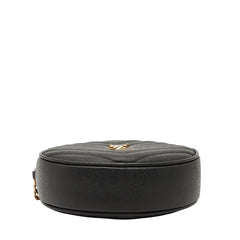 サンローラン YSLロゴ ヴィニル チェーン ショルダーバッグ ブラック レザー レディース SAINT LAURENT 【中古】