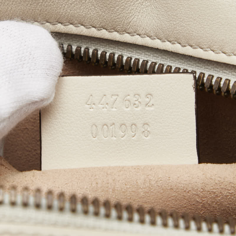 グッチ GGマーモント 斜め掛け チェーン ショルダーバッグ 447632 ホワイト レザー レディース GUCCI 【中古】