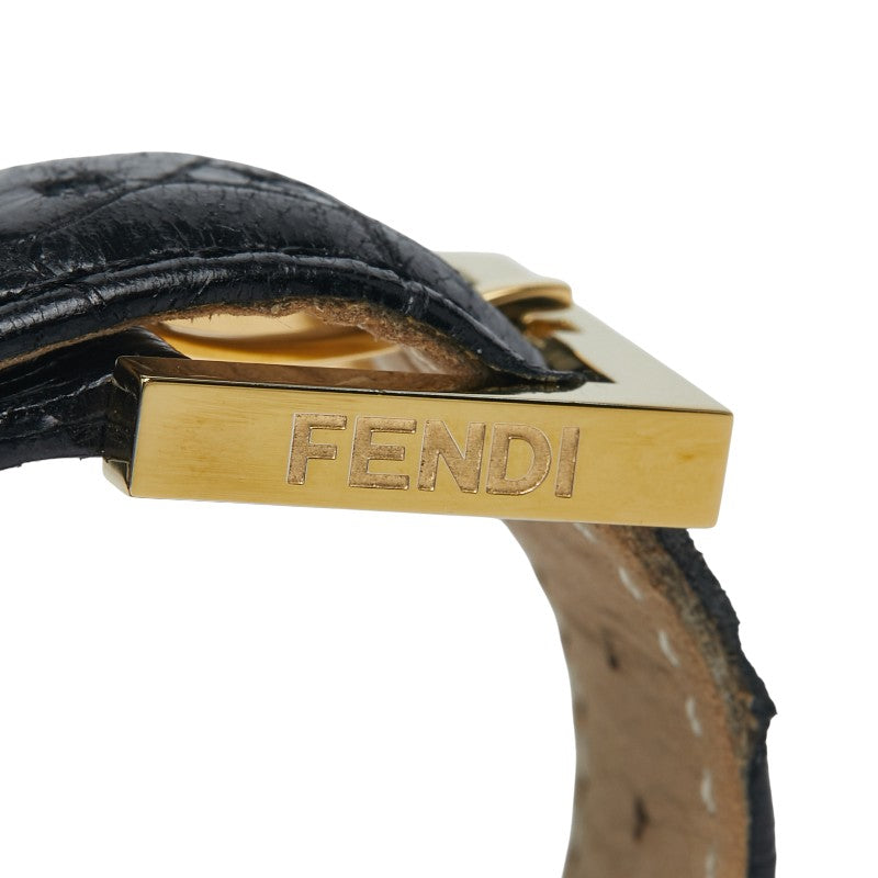 フェンディ クラシコ 腕時計 7000G クオーツ ベージュ文字盤 ステンレススチール レザー レディース FENDI 【中古】