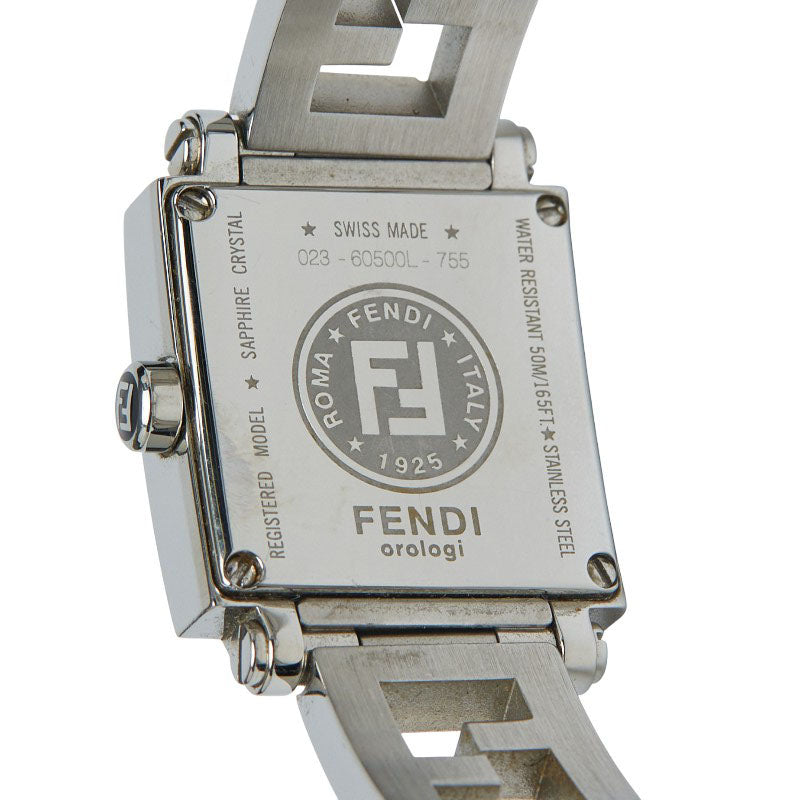 フェンディ クアドロミニ 腕時計 60500L クオーツ パープル文字盤 ステンレススチール レディース FENDI 【中古】