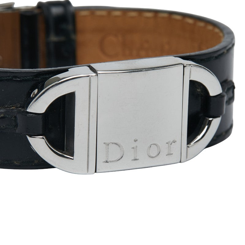 ディオール パンディオラ 腕時計 クオーツ ホワイト文字盤 ステンレススチール レザー レディース Dior 【中古】
