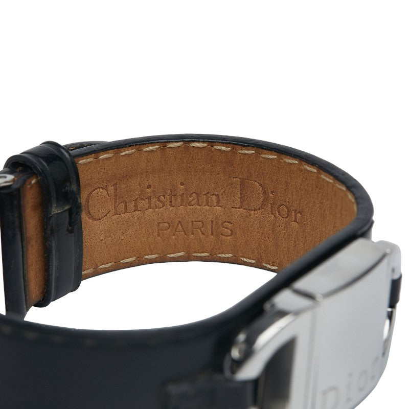 ディオール パンディオラ 腕時計 クオーツ ホワイト文字盤 ステンレススチール レザー レディース Dior 【中古】