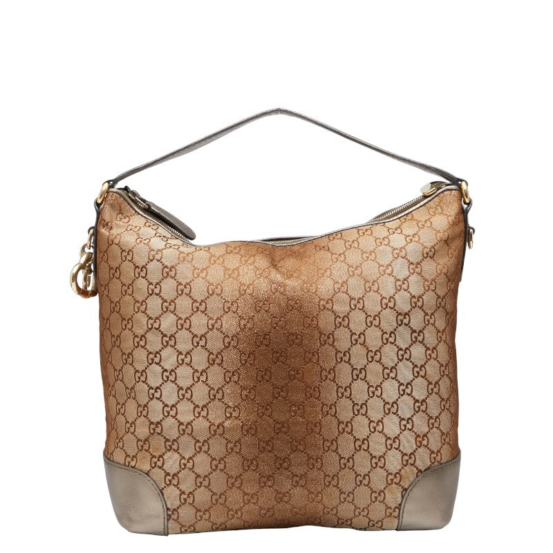 グッチ GGキャンバス ハートビット バンブー ワンショルダーバッグ 269958 ブラウン キャンバス レザー レディース GUCCI 【中古】
