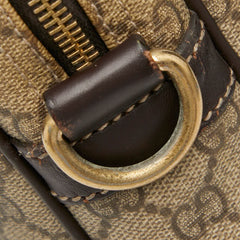 グッチ GGスプリーム ビジネスバッグ 201480 ベージュ ブラウン PVC レザー メンズ GUCCI 【中古】