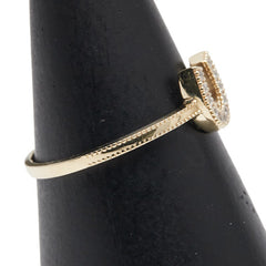 K10YG イエローゴールド キュービックジルコニア 馬蹄 モチーフ リング 指輪 レディース 11.5号 【中古】