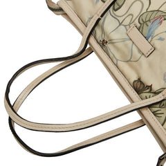 グッチ フローラル プリント ハンドバッグ ショルダーバッグ 2WAY 353440 アイボリー マルチカラー キャンバス レザー レディース GUCCI 【中古】