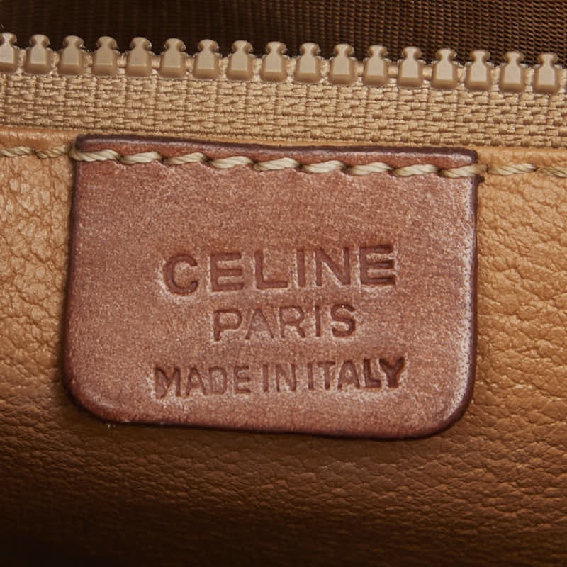 セリーヌ マカダム ショルダーバッグ ブラウン PVC レザー レディース CELINE 【中古】