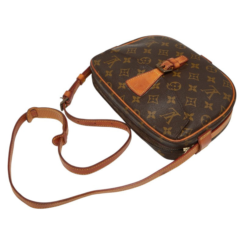 ルイ ヴィトン モノグラム ジュヌフィーユ 斜め掛け ショルダーバッグ M51227 ブラウン PVC レザー レディース LOUIS VUITTON 【中古】