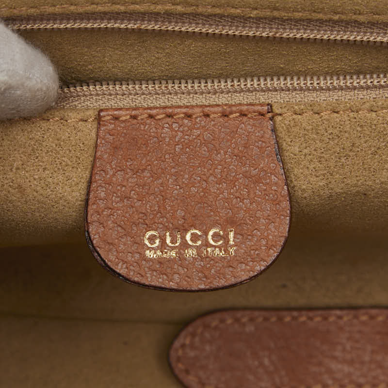 グッチ バンブー バニティバッグ ハンドバッグ 013 122 ブラウン レザー レディース GUCCI 【中古】