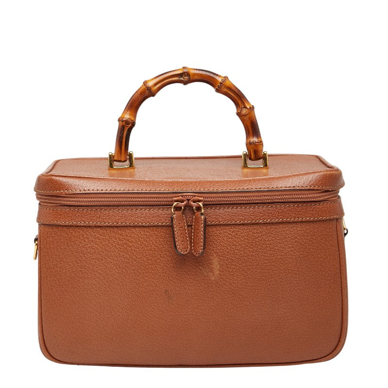 グッチ バンブー バニティバッグ ハンドバッグ 013 122 ブラウン レザー レディース GUCCI 【中古】