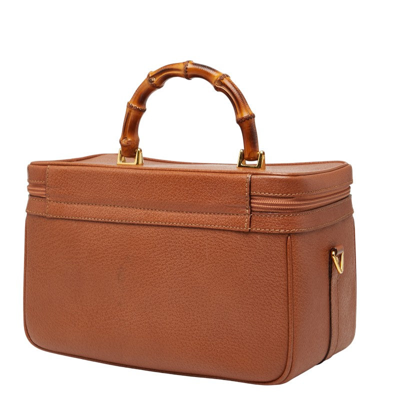 グッチ バンブー バニティバッグ ハンドバッグ 013 122 ブラウン レザー レディース GUCCI 【中古】