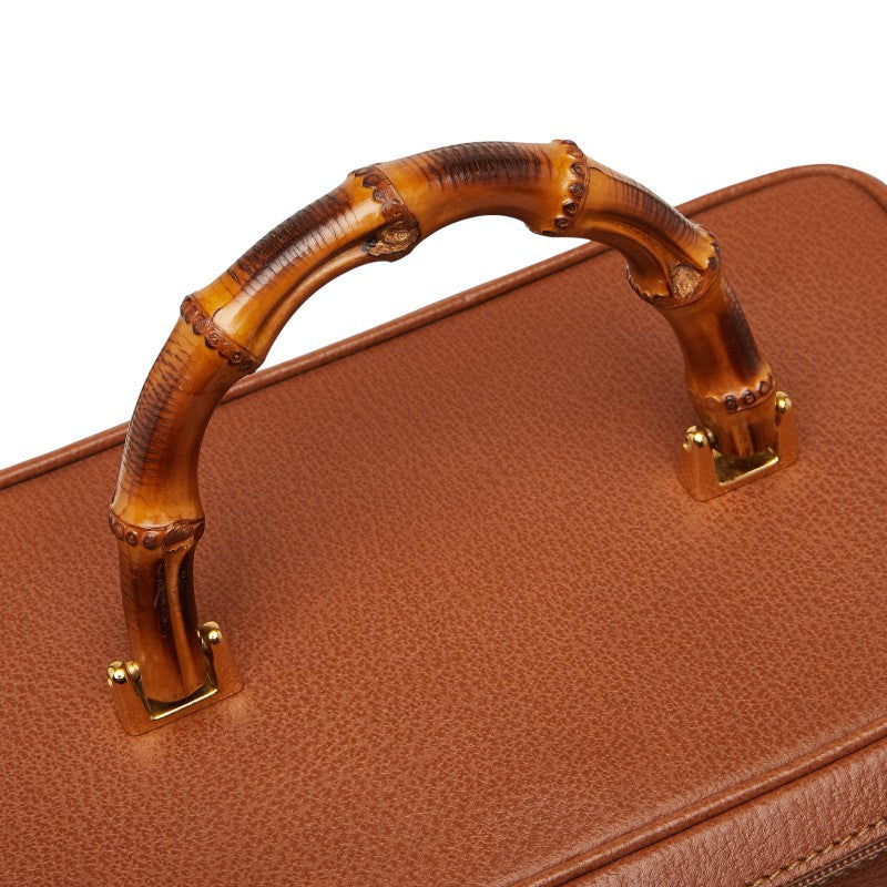 グッチ バンブー バニティバッグ ハンドバッグ 013 122 ブラウン レザー レディース GUCCI 【中古】