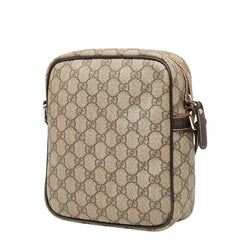 グッチ GGスプリーム 斜め掛け ショルダーバッグ 233268 ベージュ ブラウン PVC レザー レディース GUCCI 【中古】