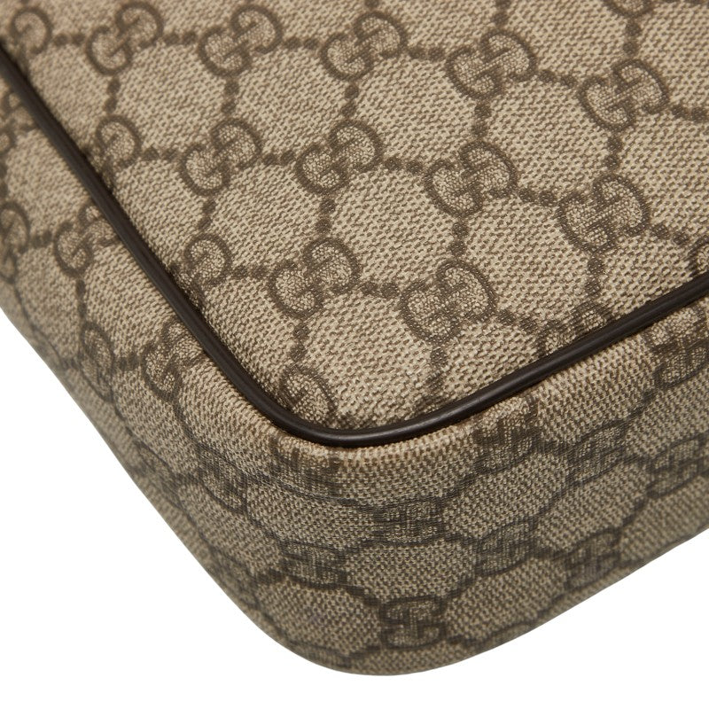 グッチ GGスプリーム 斜め掛け ショルダーバッグ 233268 ベージュ ブラウン PVC レザー レディース GUCCI 【中古】