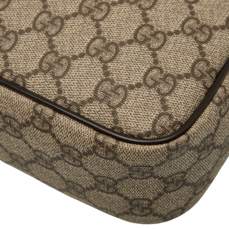 グッチ GGスプリーム 斜め掛け ショルダーバッグ 233268 ベージュ ブラウン PVC レザー レディース GUCCI 【中古】