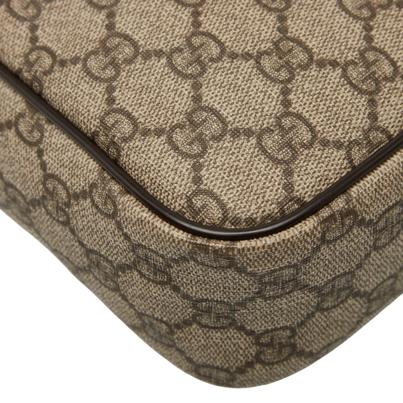 グッチ GGスプリーム 斜め掛け ショルダーバッグ 233268 ベージュ ブラウン PVC レザー レディース GUCCI 【中古】