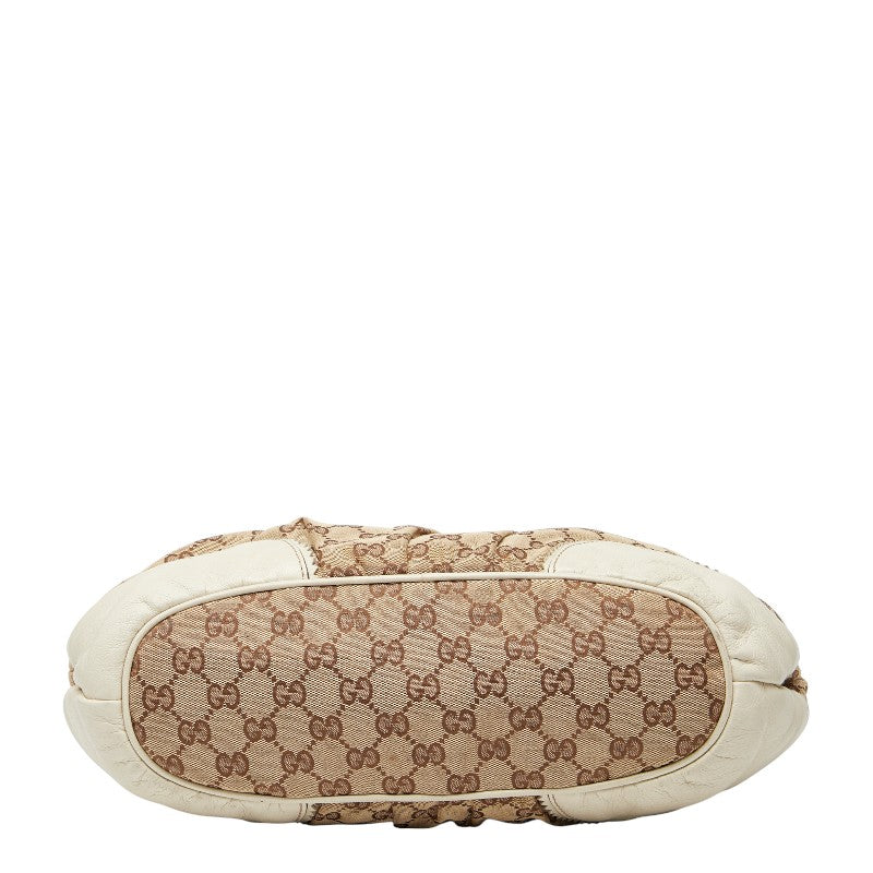 グッチ ハート タッセル GGキャンバス ハンドバッグ トートバッグ 211955 ベージュ ホワイト キャンバス レザー レディース GUCCI 【中古】