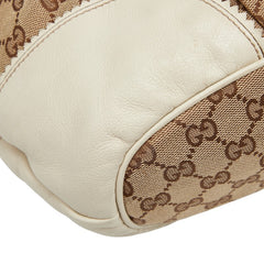 グッチ ハート タッセル GGキャンバス ハンドバッグ トートバッグ 211955 ベージュ ホワイト キャンバス レザー レディース GUCCI 【中古】