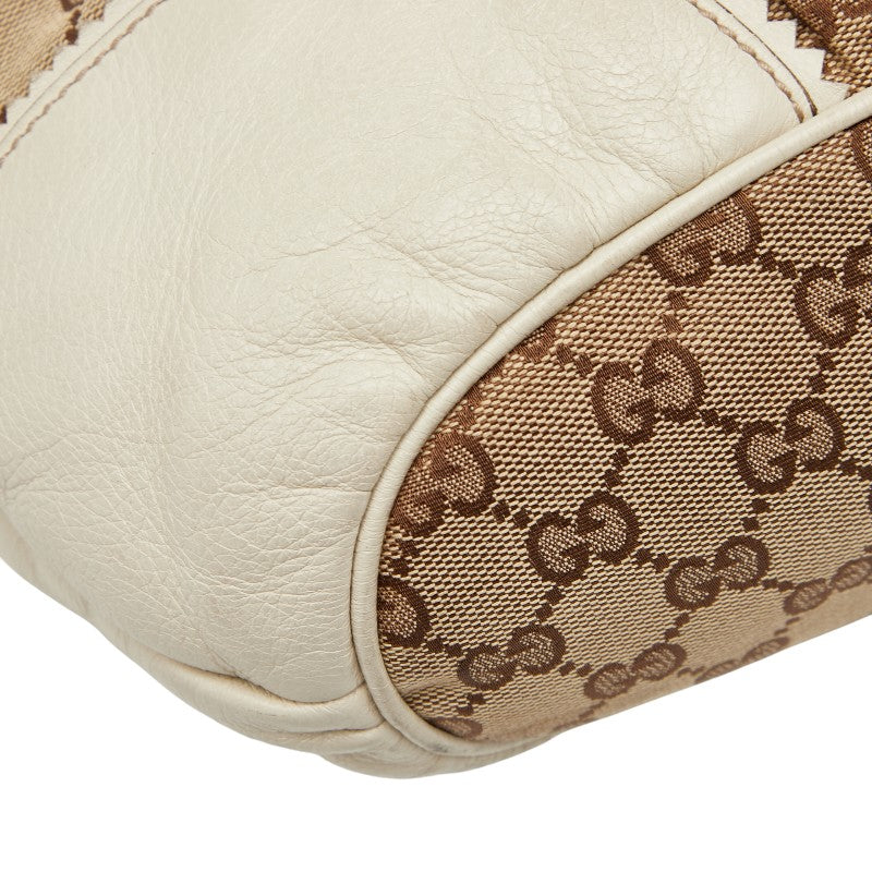 グッチ ハート タッセル GGキャンバス ハンドバッグ トートバッグ 211955 ベージュ ホワイト キャンバス レザー レディース GUCCI 【中古】