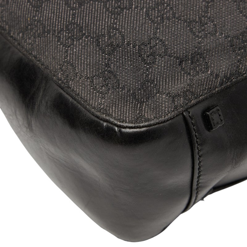 グッチ GGキャンバス トートバッグ ハンドバッグ 1019220 ブラック キャンバス レザー レディース GUCCI 【中古】
