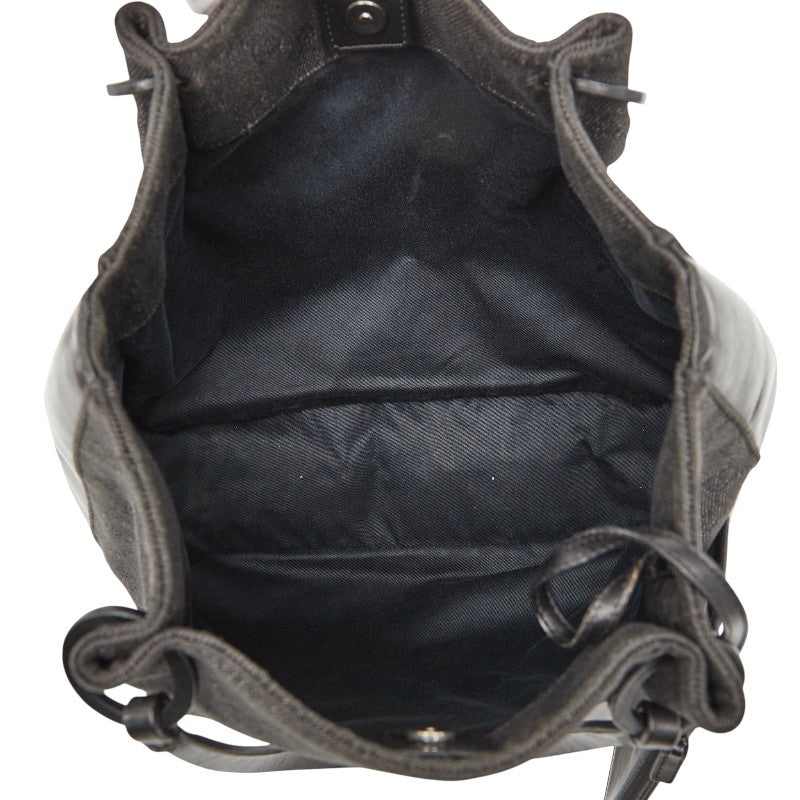 グッチ GGキャンバス トートバッグ ハンドバッグ 1019220 ブラック キャンバス レザー レディース GUCCI 【中古】