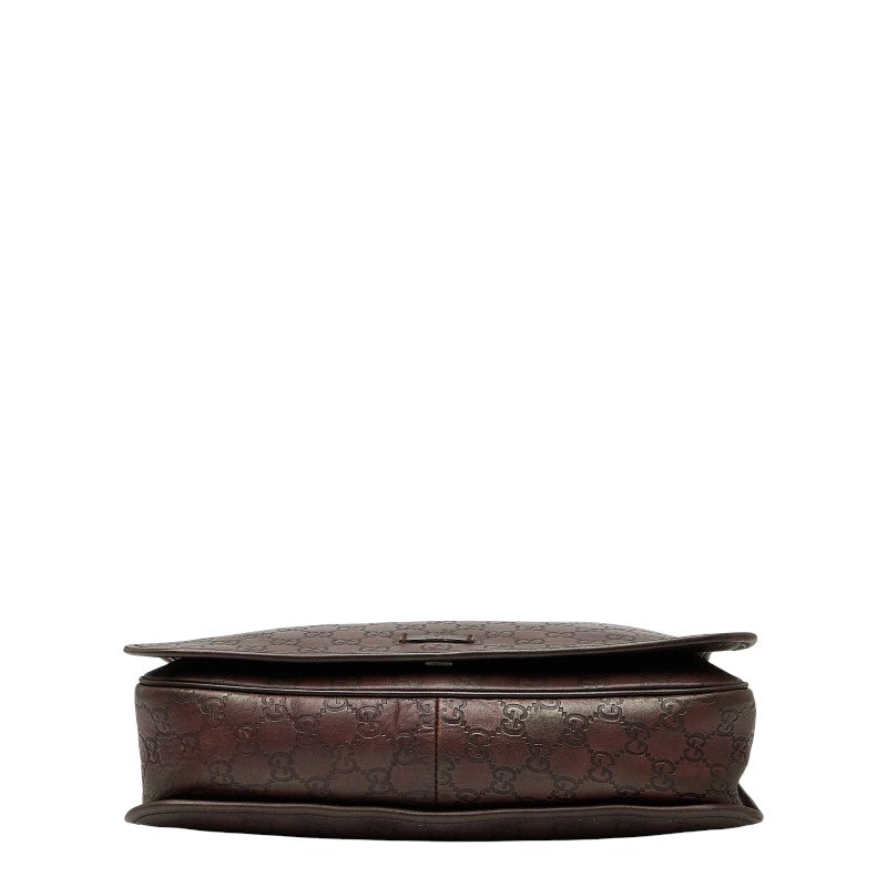 グッチ グッチシマ 斜め掛け ショルダーバッグ 145840 ブラウン レザー レディース GUCCI 【中古】