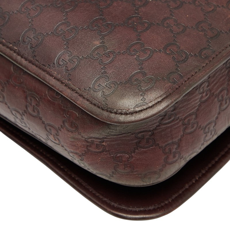 グッチ グッチシマ 斜め掛け ショルダーバッグ 145840 ブラウン レザー レディース GUCCI 【中古】