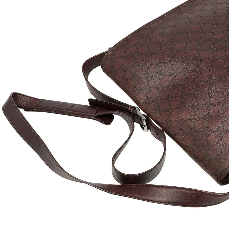 グッチ グッチシマ 斜め掛け ショルダーバッグ 145840 ブラウン レザー レディース GUCCI 【中古】