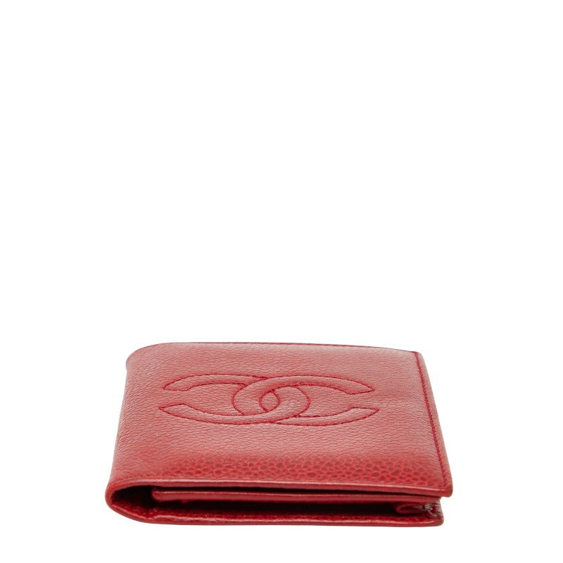 シャネル ココマーク カードケース 名刺入れ レッド キャビアスキン レディース CHANEL 【中古】