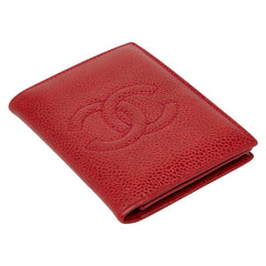 シャネル ココマーク カードケース 名刺入れ レッド キャビアスキン レディース CHANEL 【中古】