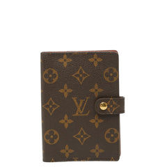ルイ ヴィトン モノグラム アジェンダPM 手帳カバー R20005 ブラウン PVC レザー レディース LOUIS VUITTON 【中古】