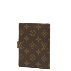 ルイ ヴィトン モノグラム アジェンダPM 手帳カバー R20005 ブラウン PVC レザー レディース LOUIS VUITTON 【中古】