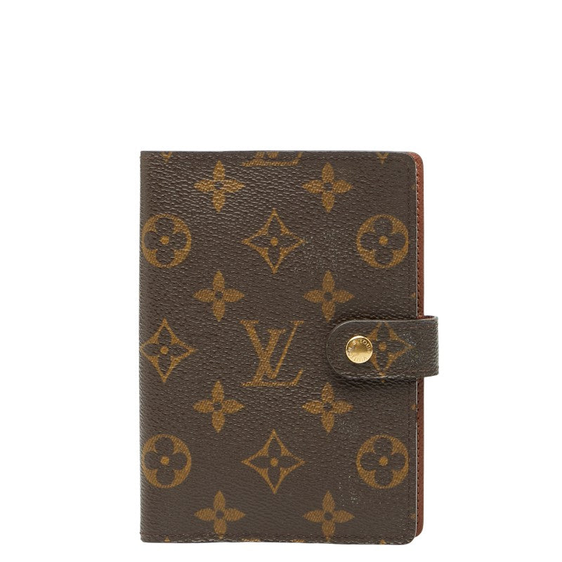 ルイ ヴィトン モノグラム アジェンダPM 手帳カバー R20005 ブラウン PVC レザー レディース LOUIS VUITTON 【中古】