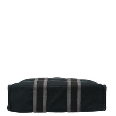 エルメス フールトゥ トートPM トートバッグ ハンドバッグ ブラック グレー キャンバス レディース HERMES 【中古】