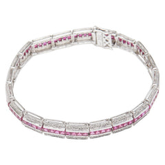K14WG ホワイトゴールド ルビー6.70ct ダイヤ1.00ct ブレスレット レディース 【中古】