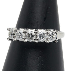 Pt900 プラチナ ダイヤ1.006ct 一文字 リング 指輪 レディース 15.5号 【中古】