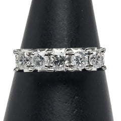 Pt900 プラチナ ダイヤ1.006ct 一文字 リング 指輪 レディース 15.5号 【中古】