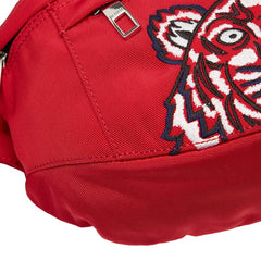 ケンゾー タイガー ロゴ 刺繍 ボディバッグ レッド ナイロン レディース KENZO 【中古】