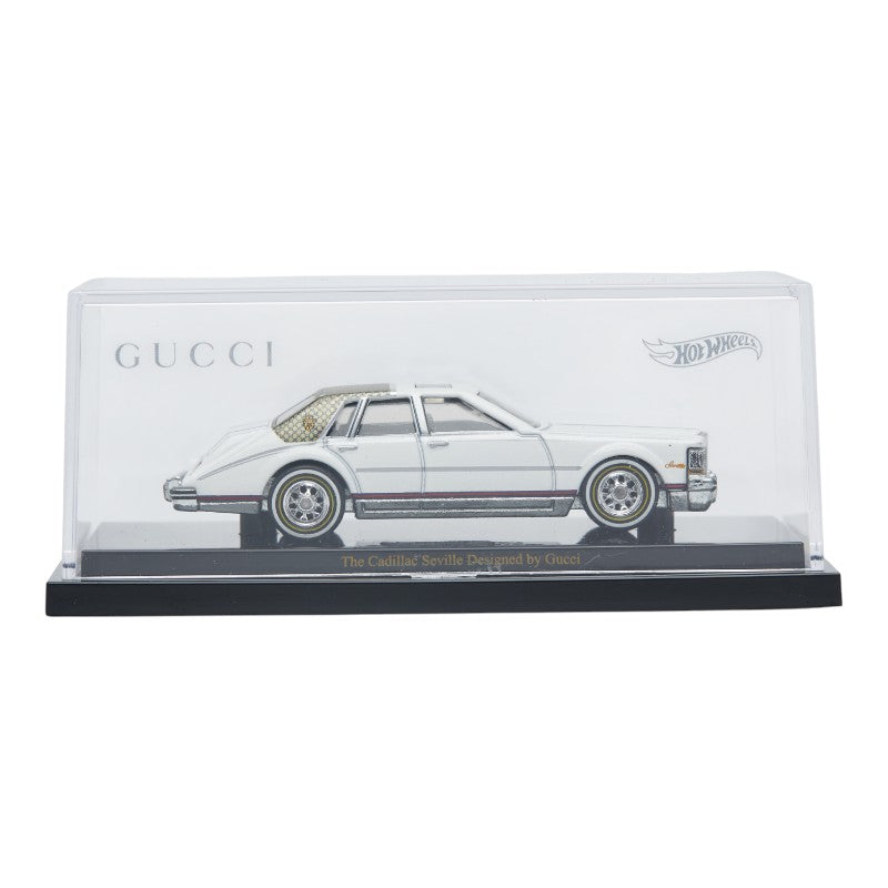 グッチ ×ホットウィール 5000台限定 キャデラック セビル オブジェ 置物 ミニカー AB2716 ホワイト マルチカラー プラスチック メンズ GUCCI 【中古】