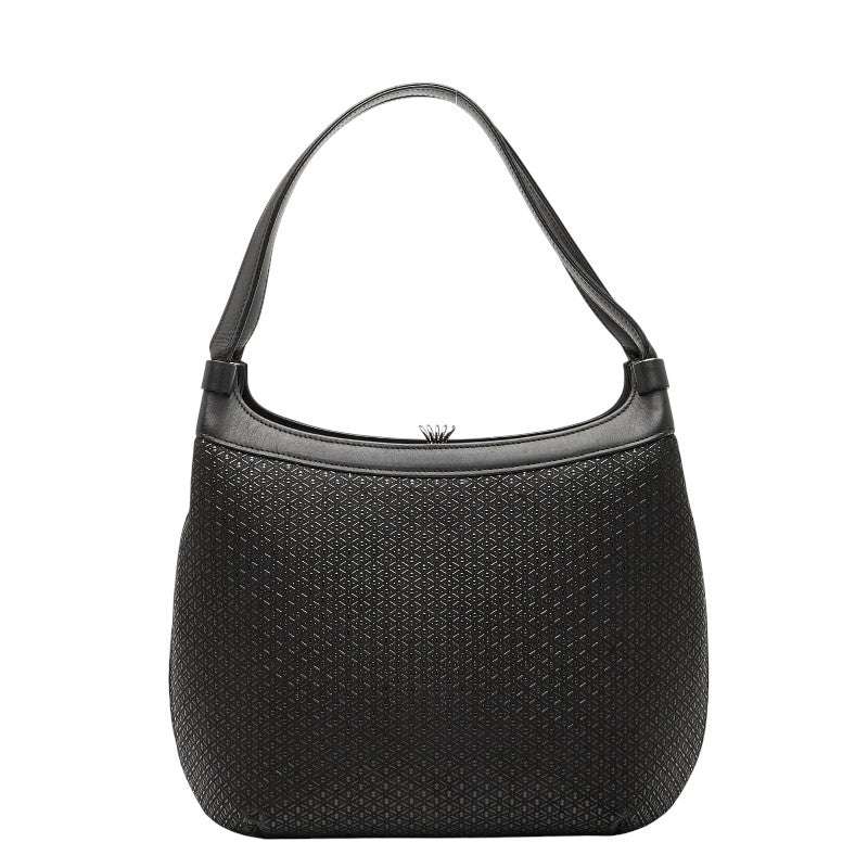 印傳屋 ショルダーバッグ ブラック レザー レディース INDENYA 【中古】