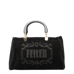 フェイラー ロゴ トートバッグ ブラック コーデュロイ レディース FEILER 【中古】