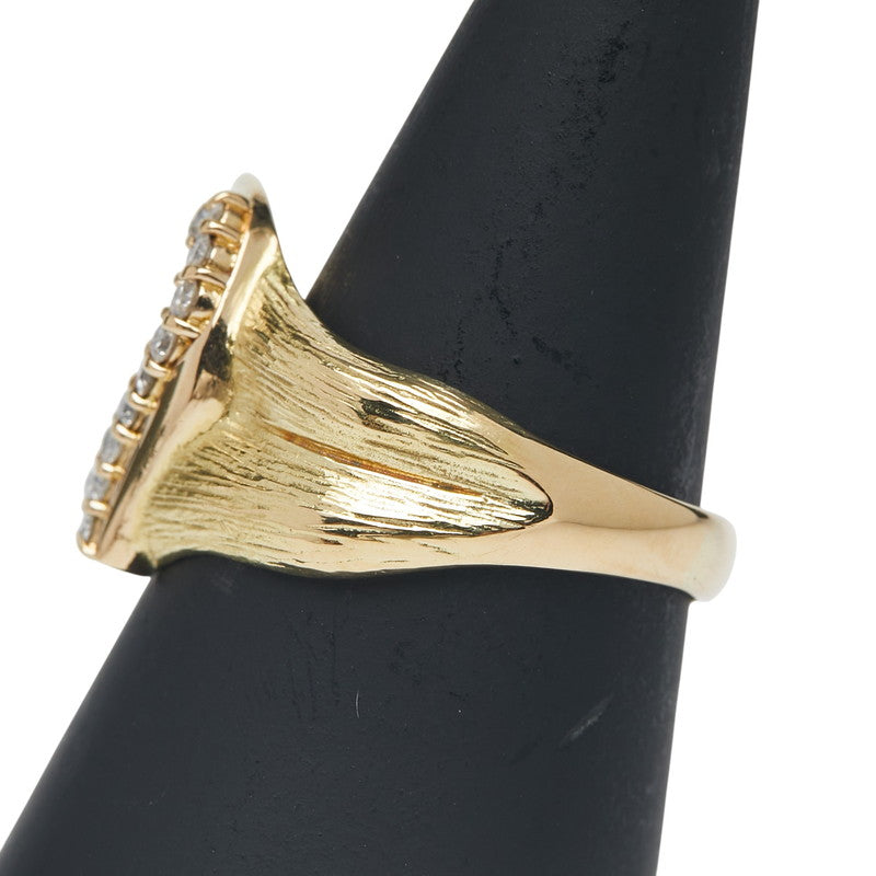K18YG イエローゴールド ダイヤ0.19ct リング 指輪 レディース 20.5号 【中古】