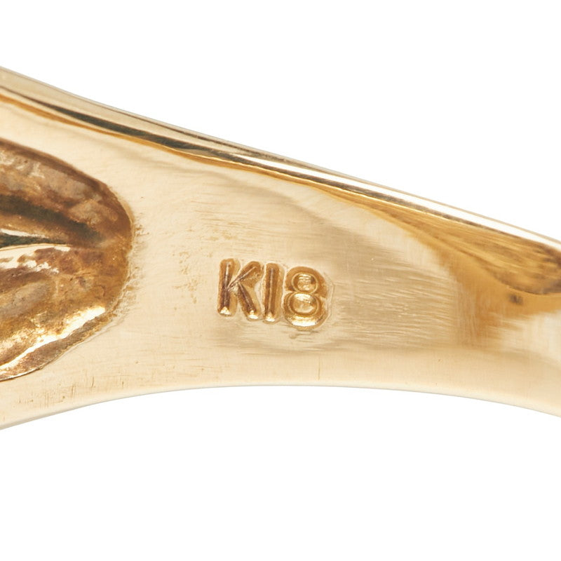 K18YG イエローゴールド ダイヤ0.19ct リング 指輪 レディース 20.5号 【中古】