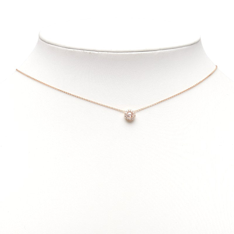 K18PG ピンクゴールド ダイヤ0.20ct ペンダントネックレス レディース 【中古】